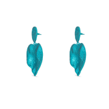 Crushed Heart Blue Earrings