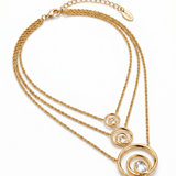 Wave Curve Trio Necklace