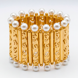 Rosette Pearl Bracelet