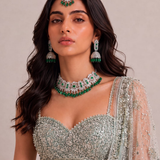 Rani Emerald Jhumka Choker Set