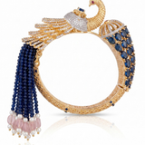 Peacock Sapphire and CZ Statement Kada
