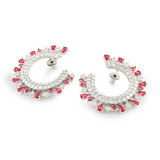 Royal crescent Ruby diamond earring