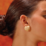 Amour Enamel Heart Studs (White)