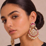 Royal Ruby Pearl Chandbali