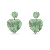 Crushed Heart Green Earrings