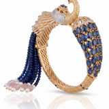 Peacock Sapphire and CZ Statement Kada