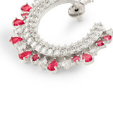 Royal crescent Ruby diamond earring