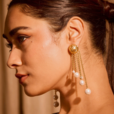 Pearl Rosette Danglers