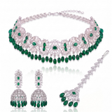 Rani Emerald Jhumka Choker Set