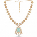 Noor Mint Green Polki Pendant Set