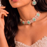 Pixie Mint Green and Pink Zircon Choker