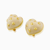 Amour Enamel Heart Studs (White)