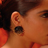 Vine Round Studs (Black)