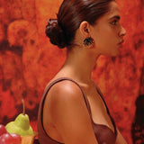 Vine Round Studs (Black)