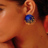 Vine Round Studs (Blue)