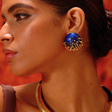 Vine Round Studs (Blue)