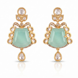 Noor Mint Green Polki Pendant Set