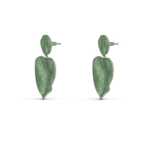 Crushed Heart Green Earrings