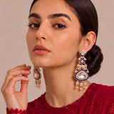 Noor Sapphire Polki Drops
