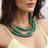 Bohême Beads Malachite Layered Necklace