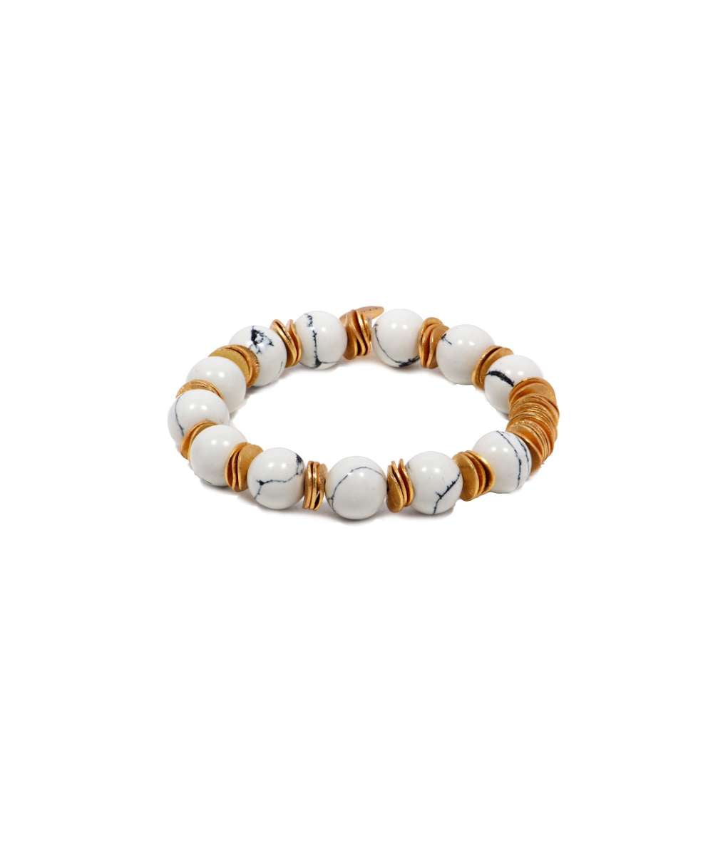 Bohême Beads Howlite Ball Bracelet