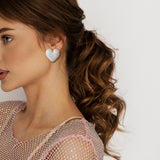 Diamond Heart Shaped Studs