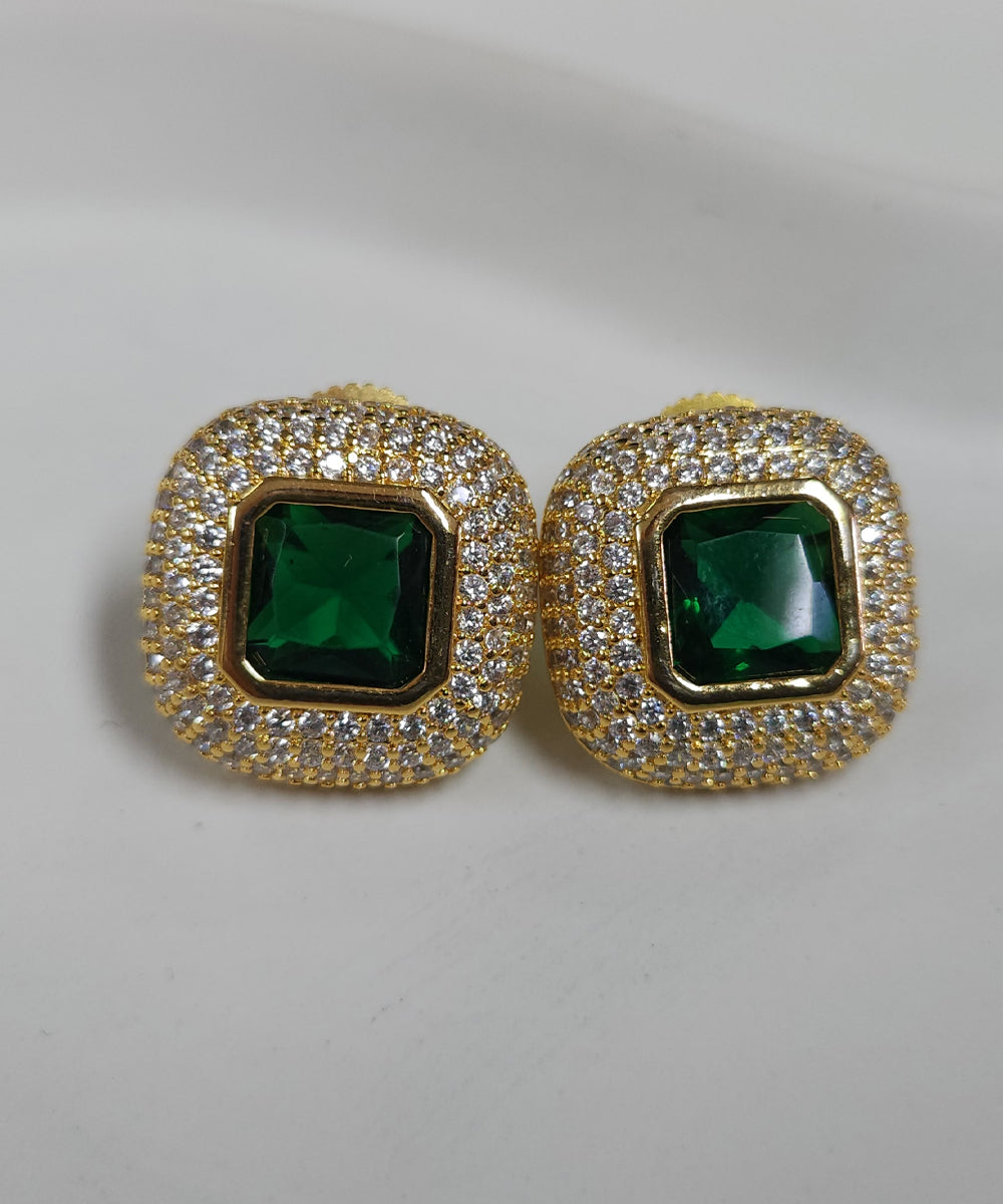 Diamond Emerald Studs