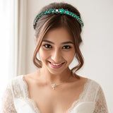 Green Oval Rhinestone Hairband
