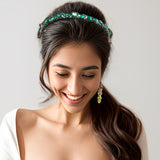 Green Rectangular Rhinestone Hairband