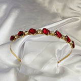 Red & Gold Rhinestone Hairband