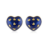 Amour Enamel Heart Studs (Royal Blue)