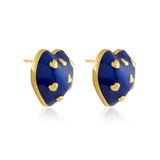 Amour Enamel Heart Studs (Royal Blue)