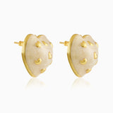 Amour Enamel Heart Studs (White)