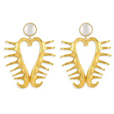Amour Heart Pearl Earrings