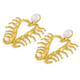 Amour Heart Pearl Earrings