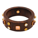 Gemstone Wooden Bangle