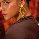 Amour Heart Pearl Earrings