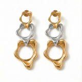 Fluid Trio Earring (Dual Tone)