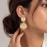 Pearl Diamond Drop Earring