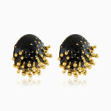 Vine Round Studs (Black)