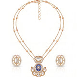 Maya Sapphire Polki layered necklace set