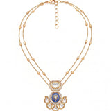 Maya Sapphire Polki layered necklace set