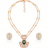 Maya Emerald Polki layered necklace set