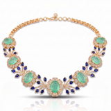 Bageecha Diamond Sapphire and Mint Green Choker Set