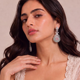 Royal bloom pink and mint green earring