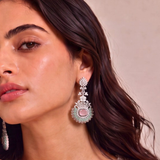 Royal bloom pink and mint green earring