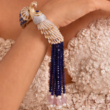Peacock Sapphire and CZ Statement Kada