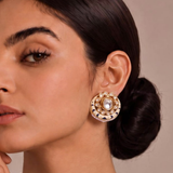 Noor Navy Blue Crescent Studs