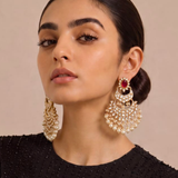 Red Polki Chandbali