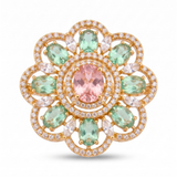 Fairy CZ Ring with Mint Green and Pink Stones